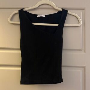 Zara Black Asymmetrical Tank Top
